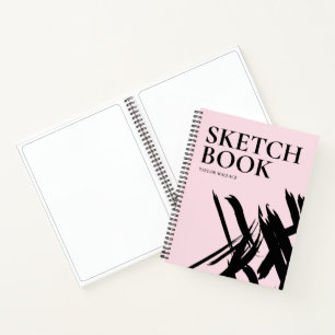 Blush pink Modern strokes Personalised Sketch Book