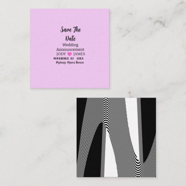 Blush Pink Modern Typography Wedding Announcement, Enclosure Card (Front/Back)