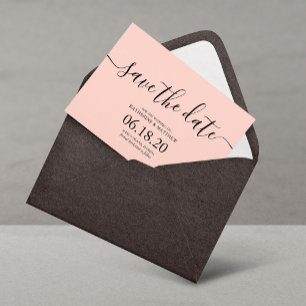 Blush Pink Modern Wedding Save the Date Cards