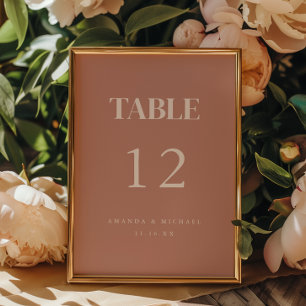 Blush Pink Modern Wedding  Table Number