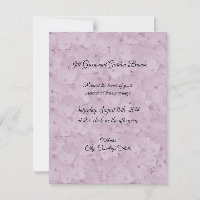 Blush Pink Monochrome Hydrangea Wedding Invitation (Front)