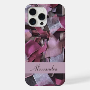 Blush pink monogram burgundy feminine iPhone 15 pro max case
