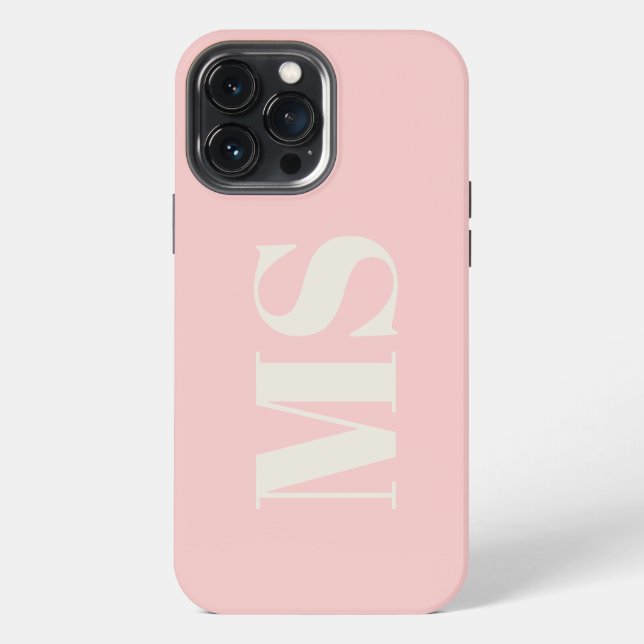  Blush Pink Monogram initial  iPhone Case (Back)