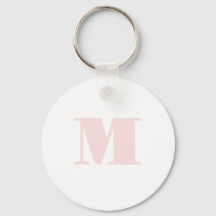 Blush Pink Monogram Initial Modern Key Ring