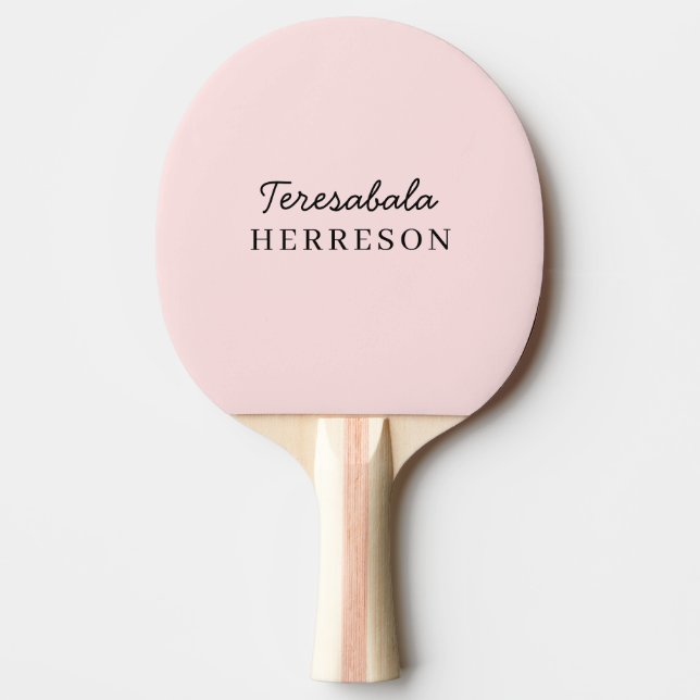 Blush Pink Monogram Modern Minimal Feminine Art Ping Pong Paddle (Front)