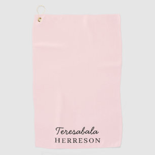 Blush Pink Monogram   Modern Minimalist Feminine Golf Towel