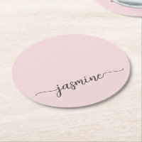 Blush Pink Monogram Name Script Chic Signature