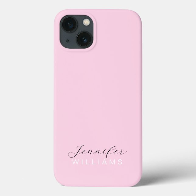 Blush Pink Monogram Pastel Minimalist Feminine Case-Mate iPhone Case (Back)