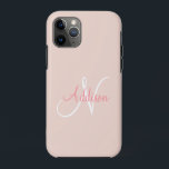 Blush Pink Monogram Personalised Elegant Case-Mate iPhone Case<br><div class="desc">Pretty and pastel sage green monogram Iphone 11 case. A soft and calming colour.  For the classic and stylish woman.</div>
