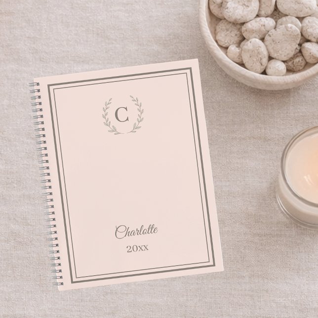 Blush Pink Monogram Personalized Quiet Luxury Notebook (Creator Uploaded)