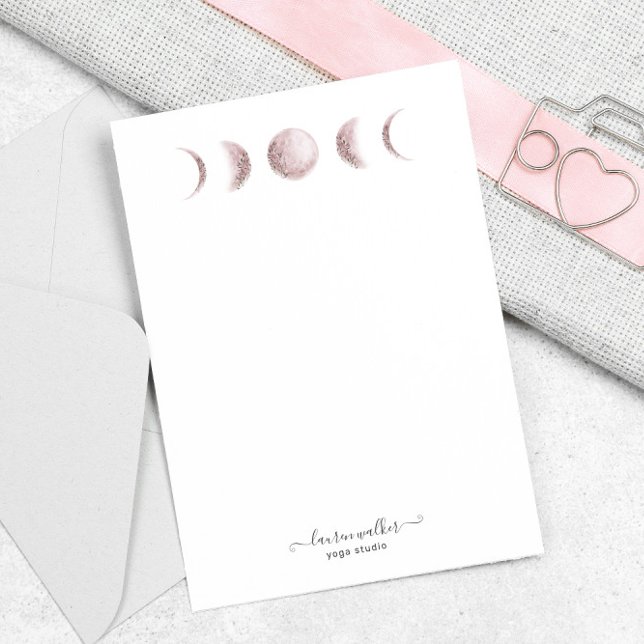 Blush Pink Moon Phases Yoga Studio Card (Creator Uploaded)