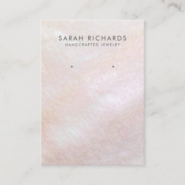 Blush Pink Mother of Pearl Classy Earring Display Business Card (Front)