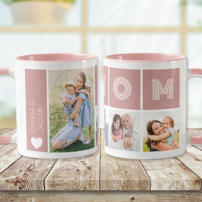 Blush Pink Mum Photo Collage Mug (Creator Uploaded)