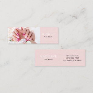 Blush Pink Nail Artist Photo Mini Business Card