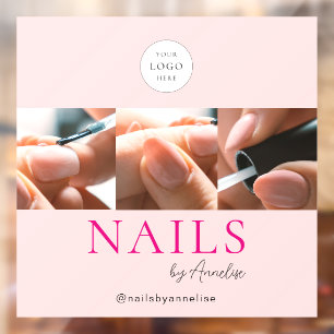 Blush Pink Nails Salon Logo Photo Makeup Studio