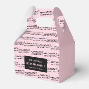 Blush Pink Name & Age Birthday Favour Boxes