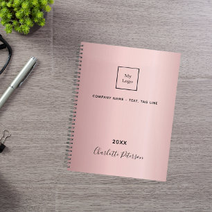 Blush pink name business logo elegant 2025 planner