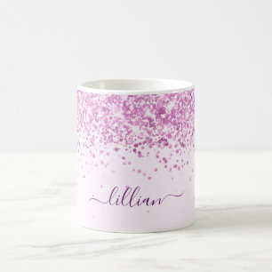 Blush pink name script coffee mug