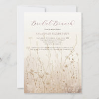 Blush Pink Neutral Bridal Brunch Shower Invitation
