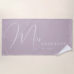 Blush Pink Newlyweds Name Personalised Honeymoon Beach Towel<br><div class="desc">Celebrate your love in style with this personalised beach towel for adults, featuring the newlyweds' names in an elegant, modern design. Perfect for a honeymoon beach trip, anniversary getaway, or romantic vacation, this soft and vibrant towel is a must-have for couples who love to travel together. Designed with a blush...</div>