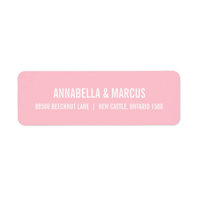 Blush Pink Old Fashion Typography Address Label (Front)