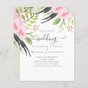 Blush Pink Olive Quality Budget Wedding Invitation