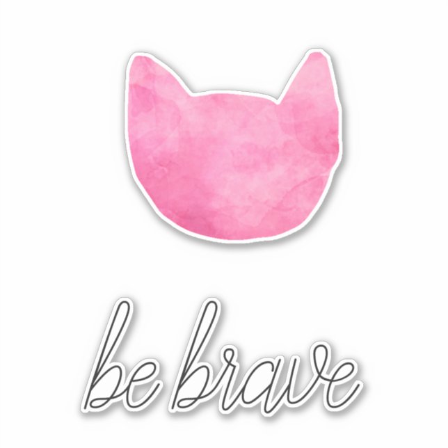 Blush Pink Ombre Cat Be Brave (Front)