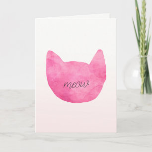 Blush Pink Ombre Cat Card