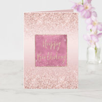 Blush Pink Ombre Glitzy Glitter Sparkle Birthday
