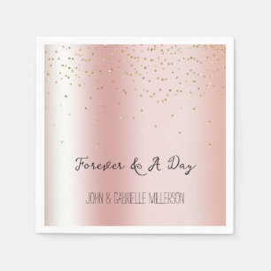 Blush Pink Ombre Gold Glam Confetti Napkin