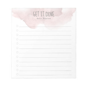 Blush Pink Ombre Watercolor To-Do List Notepad