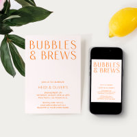 Blush Pink & Orange Bubbles & Brews Engagement