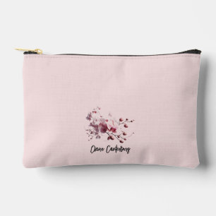 Blush Pink Orchid Stem Nature Accessory Pouch