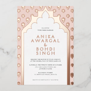 Blush Pink Ornate Indian Wedding Rose Gold