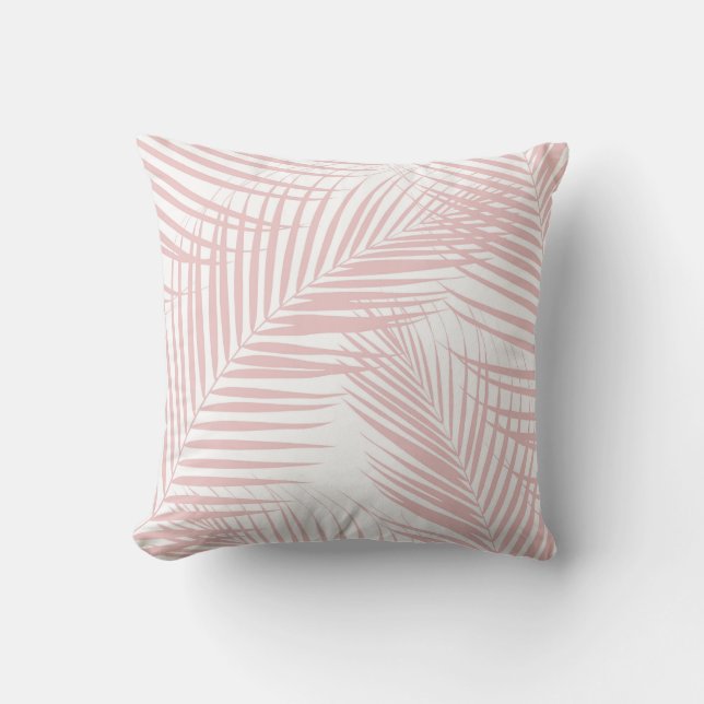 Blush Pink Palm Leaves Dream Cali Summer Vibes #2 Cushion (Front)
