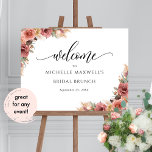 Blush Pink Pampas Grass Bridal /Other Welcome Sign<br><div class="desc">Elegant bridal brunch (or any other event) Welcome sign with exquisite watercolor pampas grass floral corner details in a beautiful blend of blush, pink, peach, rose gold, cream and honey yellow hues. Welcome in attractive modern hand written calligraphy. 10" x 8" is only our default size, sign available in a...</div>