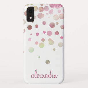 Blush Pink Pastel Iridescent Confetti Name Case-Mate iPhone Case