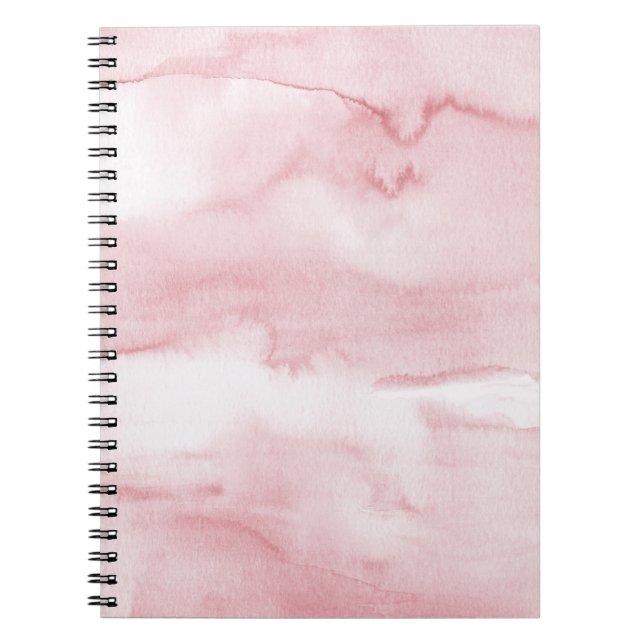 Blush Pink Pastel Marble Watercolour Notebook (Front)