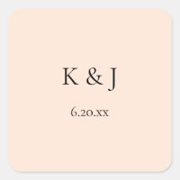 Blush Pink Pastel Monogram & Date