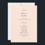 Blush Pink Pastel Wedding Ceremony Program Invitation<br><div class="desc">Have a simple,  minimalist wedding ceremony program with this wedding ceremony rustic blush pink pastel wedding program card.</div>