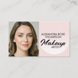 Blush Pink Pattern Makeup Artist Qr Social Icon Bu Business Card