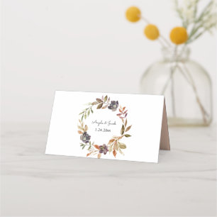 Blush Pink & Peach Floral Wedding w/ Wreath Place Card