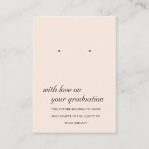 BLUSH PINK PEACH GRADUATION EARRING DISPLAY CARD