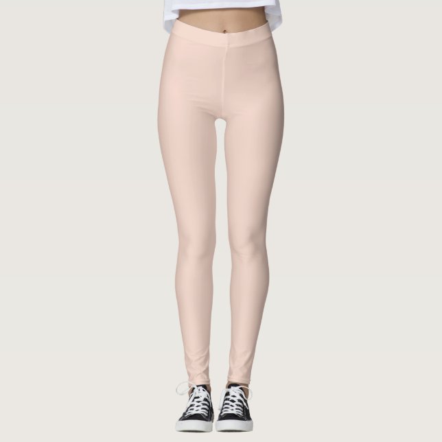 Blush Pink Peach Leggings (Front)