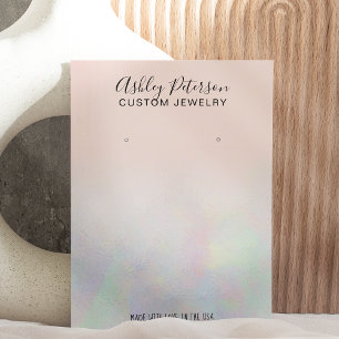Blush pink pearl nacre jewellery earring display business card