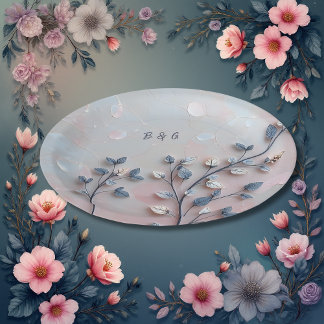 blush pink & pearl tone botanical Branch wedding Guest Book