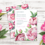 Blush Pink Peonies Watercolor Wedding Invitation<br><div class="desc">Elegant floral design featuring modern handwritten style script and  romantic watercolor peonies on white background.The text can easily be personalised for a unique one of a kind design for your special day</div>