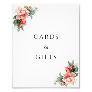 Blush Pink Peony Coral Elegant Cards & Gifts Sign