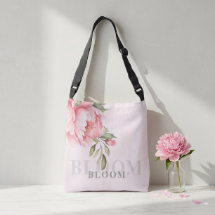 Blush Pink Peony Floral Elegant Watercolor Tote