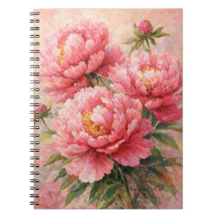 Blush Pink Peony Garden Floral Notebook